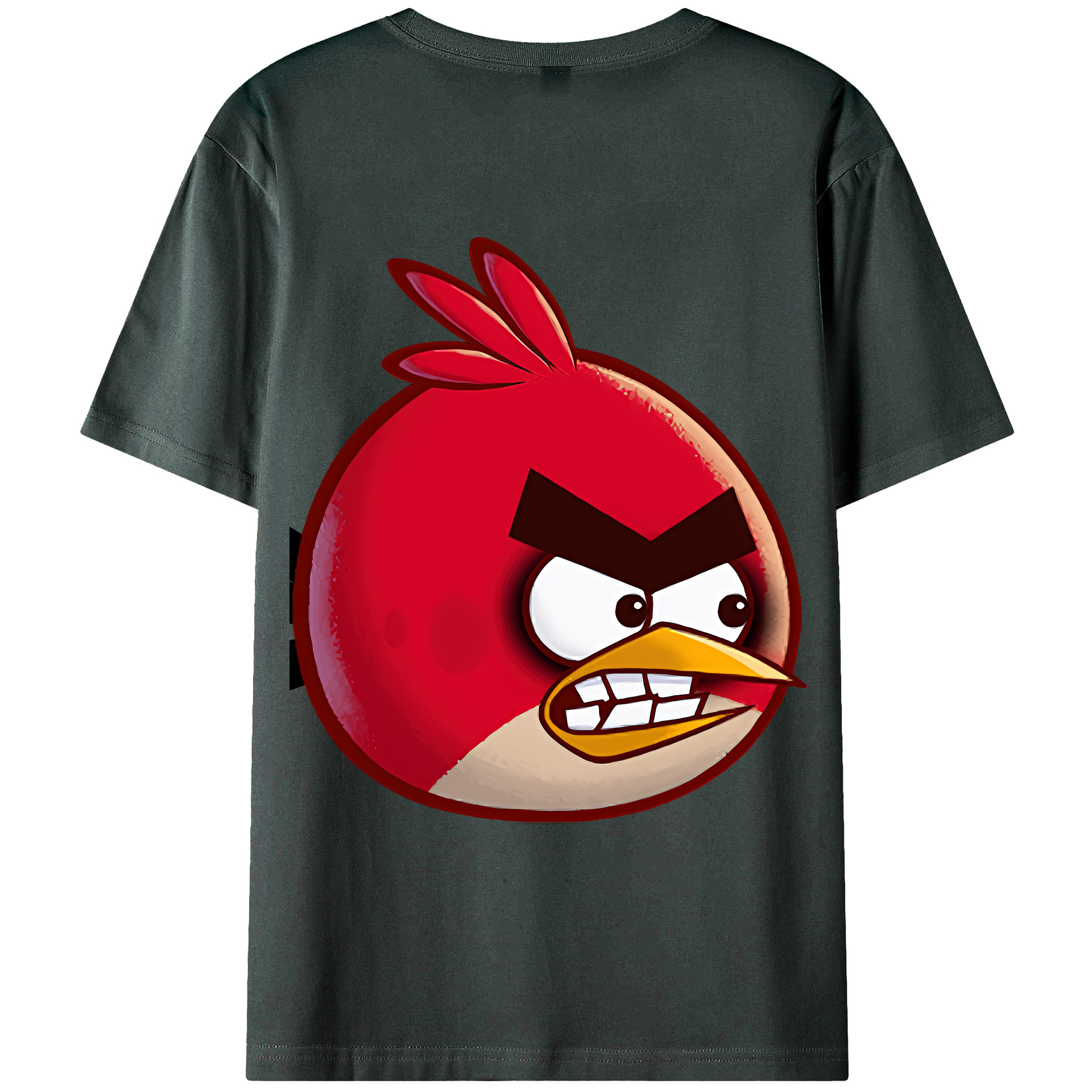 （画像用） Angry Birds アングリーバード 綿100％ メンズ半袖Tシャツ（バックプリント） 通気性